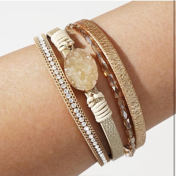Jewelry - Layered Wrap Bracelet Multilayered with Magnetic Clasp